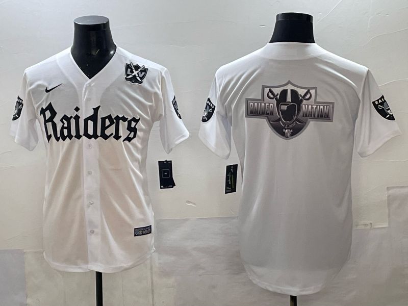 Men 2025 Oakland Raiders Blank white 6th generation Joint Name Nike Limited NFL Jersey style 013